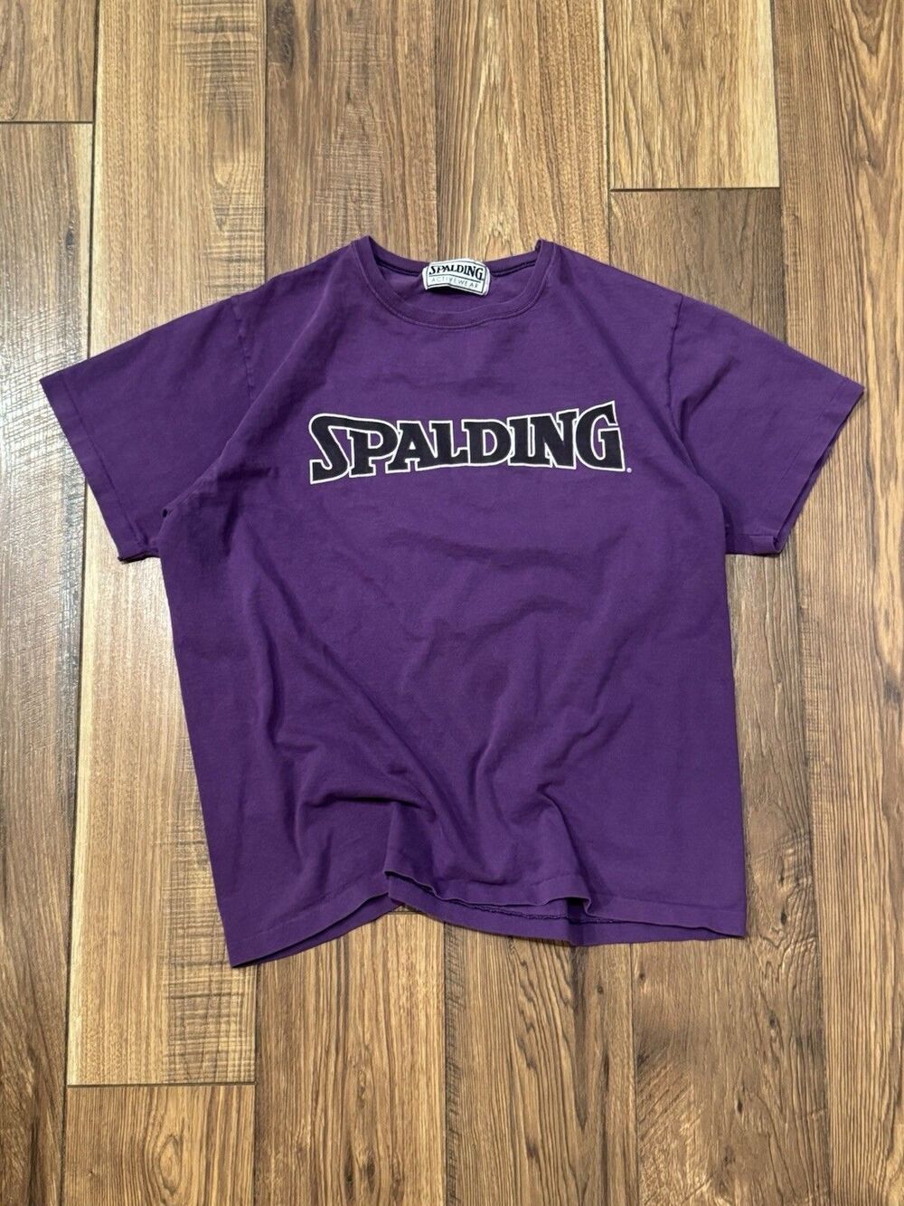 Vintage 80s 90s Spalding Center Logo Purple T-Shirt Sz M Single Stitch USA Made